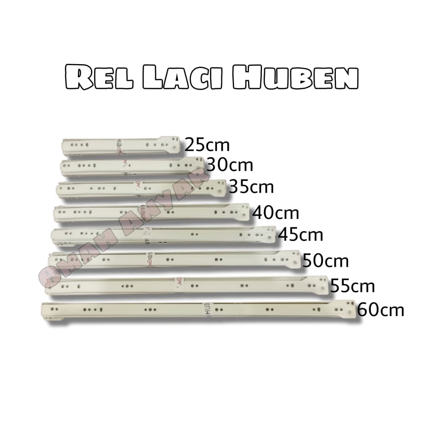 Rel Laci Furniture Elco Huben 25cm - 60cm 250 - 650mm Beige Drawer Slide Roller Cabinet Kitchen Set