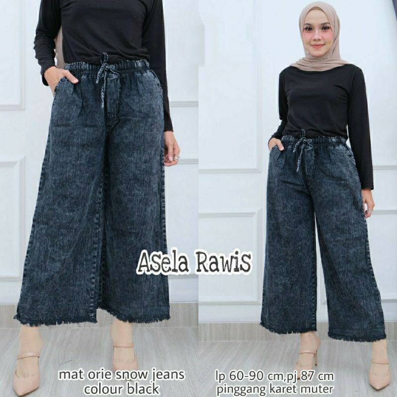 JEANS KULOT PINGGANG KARET