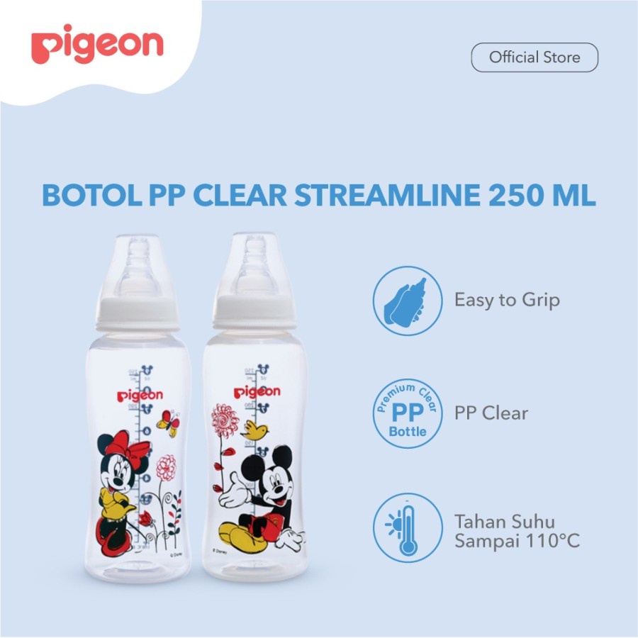 PIGEON BOTTLE PP CLEAR STREAMLINE 250ML / ISI 1 PCS