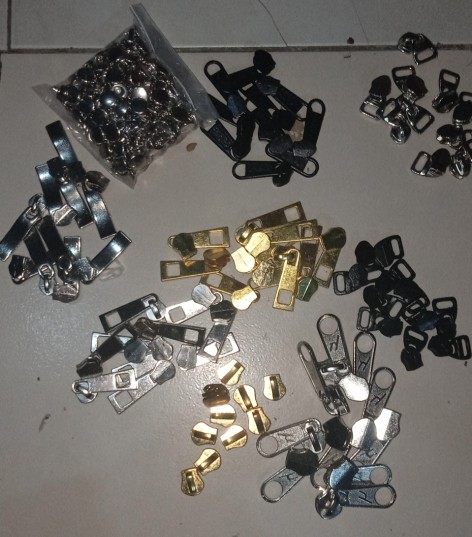 Kepala Resleting Tas No 5 Gigi Besi Gundul Gold