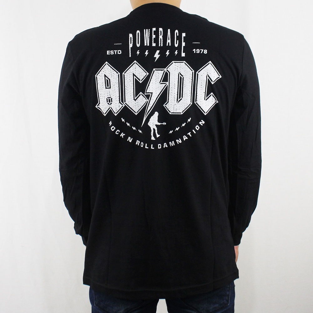 BAJU MUSIK ACDC LENGAN PANJANG 01 - BAJU LENGAN PANJANG ACDC - LONGSLEEVE PRIA MUSIK - LONGSLEEVE MUSIK - BAJU MUSIK LENGAN PANJANG - BURGERKILL - JASAD - JERUJI - IRON MAIDEN - BLACK SABATH - SERINGAI - JERUJI -  METALLICA