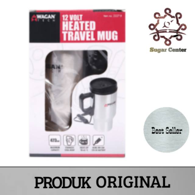 Wagan Tech Mug Pemanas Air Dalam Mobil Mug Travel Mug Listrik Mug Stainless Tahan Panas 473 Ml Shopee Indonesia