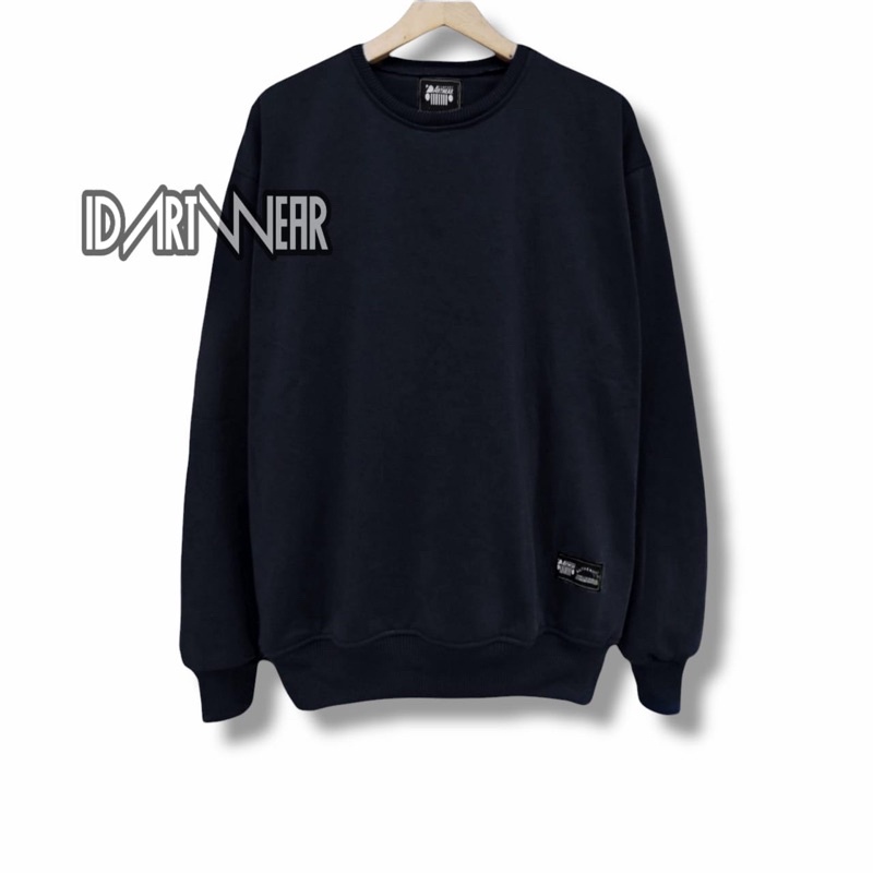 Sweater Crewneck Sweatshirt Polos SIZE M - XXL Cowok Cewek / Pria Wanita Terlaris-CREWNECK BLACK/HITAM