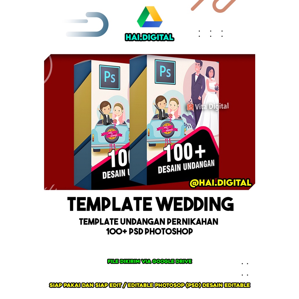Template Undangan Pernikahan 100+ PSD Photoshop