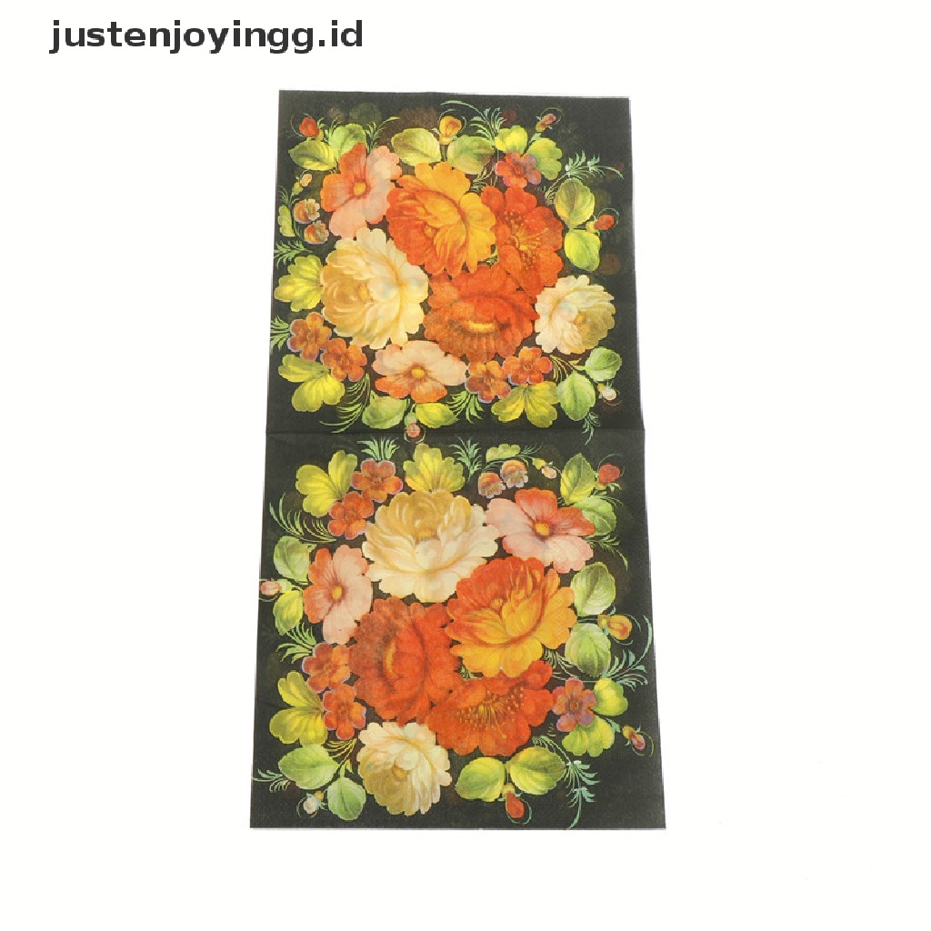 // justenjoyingg.id // floral flower paper napkins event &amp; party tissue cocktail napkins decor serviettes 20pcs ~