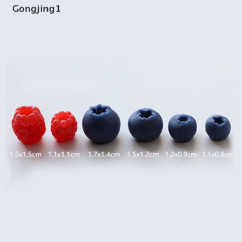 Gongjing1 Cetakan Lilin Bentuk Blueberry Raspberry Bahan Silikon Untuk Dekorasi Kue