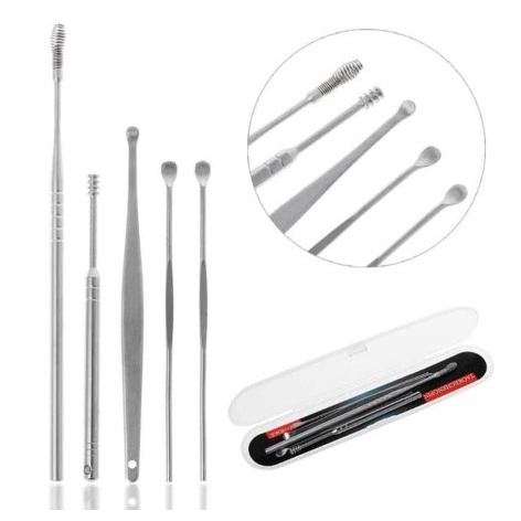 Korek Pembersih Kuping 5 in 1 Telinga Stainless Steel Alat Set