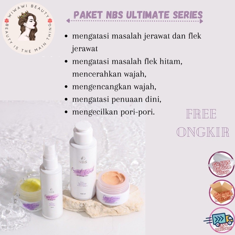 Nbs skincare ultimate &amp; extra glow cream pemutih bpom(free ongkir + gift)