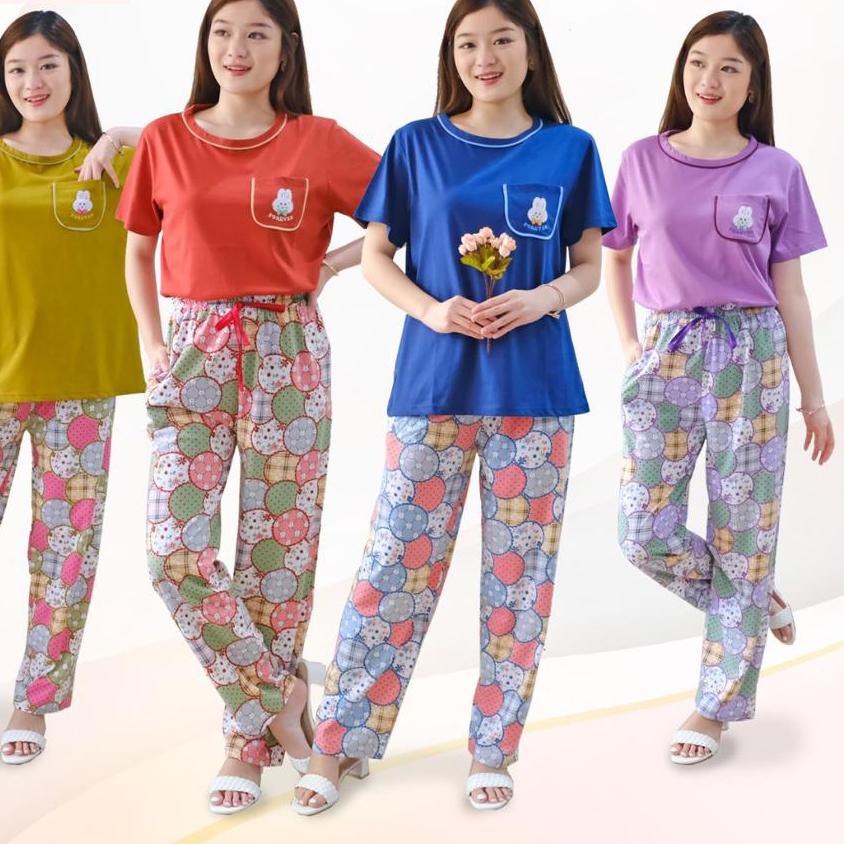 Promo 7.7|LR14|Babydoll CP Bodyfit Forever Celana Panjang Lengan Pendek Piyama Baju Tidur Baby Doll 