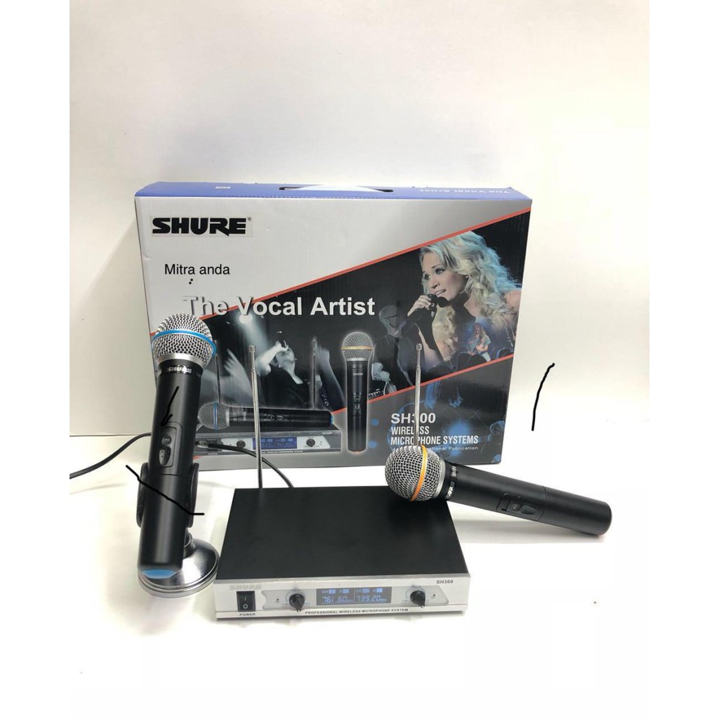 Mic Wireless SHURE SH300 SH-300 Microphone Wireles Handled