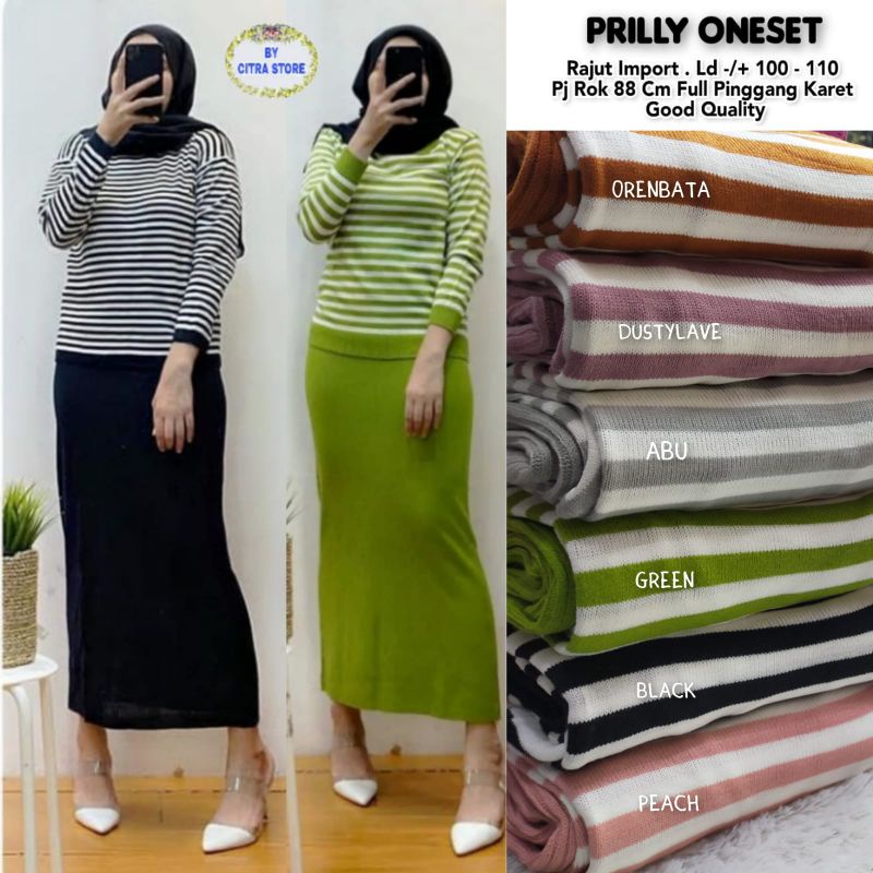 PRILLY ONE SET / SETELAN RAJUT IMPORT / SETELAN WANITA MURAH BAHAN RAJUT HALUS / SET RAJUT IMPORT