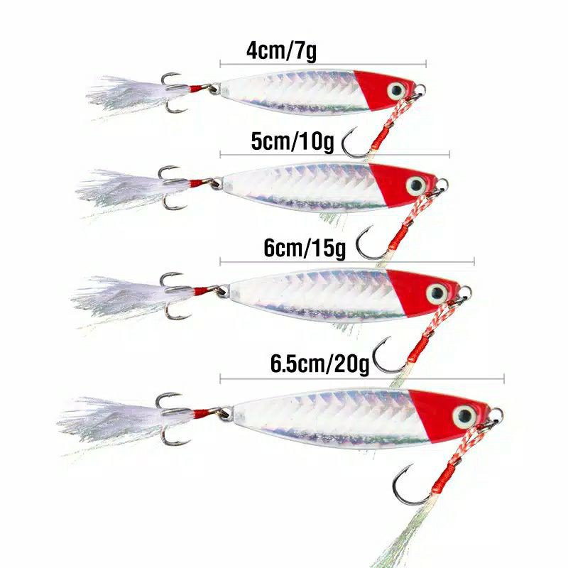 (L02) Metal Laser Jig Umpan Pancing Jigging Trolling Sendok Fishing Lure