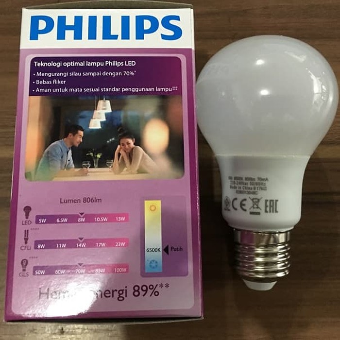 Lampu LED Philips 8W 8Watt 8 Watt Ori Hemat Energi