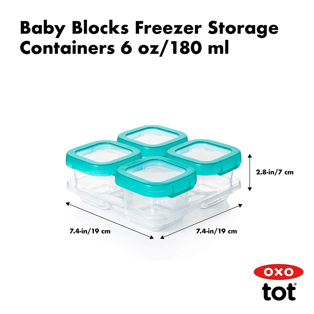 Oxo Tot Baby Blocks Freezer Storage 6 oz - Teal