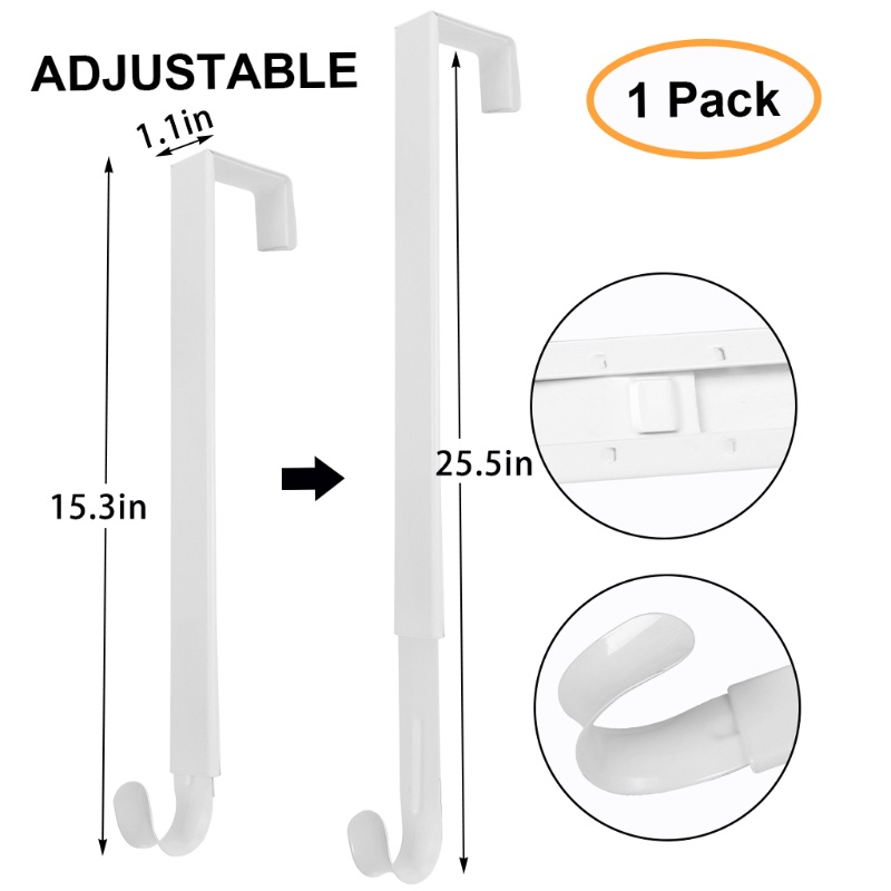 Zzz Kait Gantungan Karangan Bunga Teleskopik Retractable Adjustable Bahan Metal Untuk Pintu / Natal