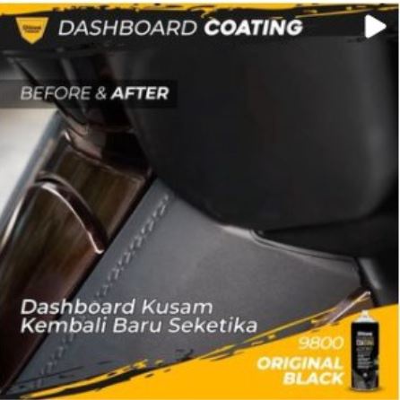 Cat Pilox Diton Premium Body Kasar / Dashboard Motor Mobil. Tanpa Semir Dashboard Coating Original Black 9800