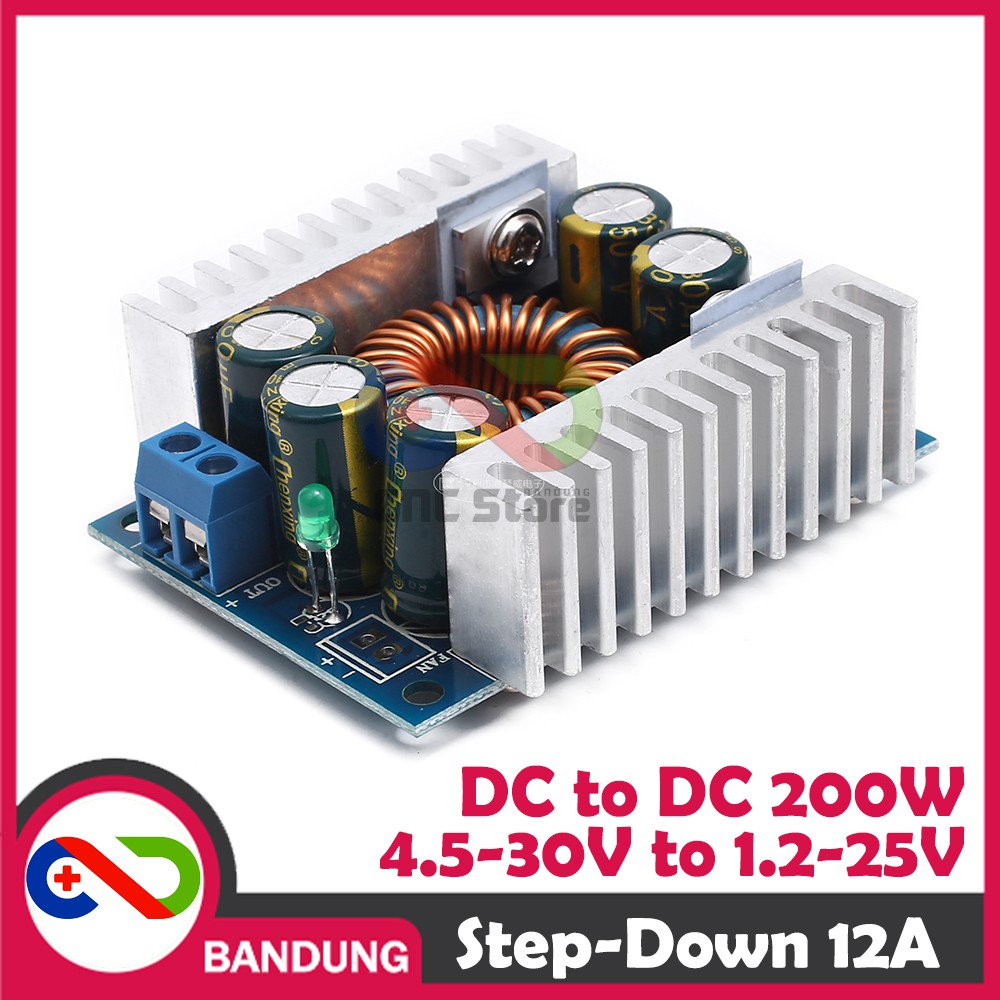 STEP DOWN 12A 200W DC TO DC ADJUSTABLE POWER SUPPLY 4.5-30V TO 1.2-25V