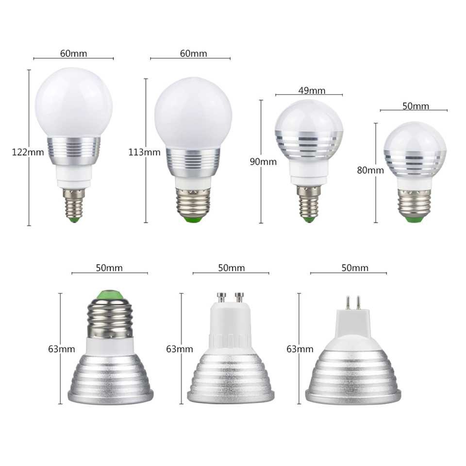 Lampu Bohlam LED 3W 16 Colors Menarik Remote Control Perlengkapan Hiasan Kamar Mudah Berubah Warna