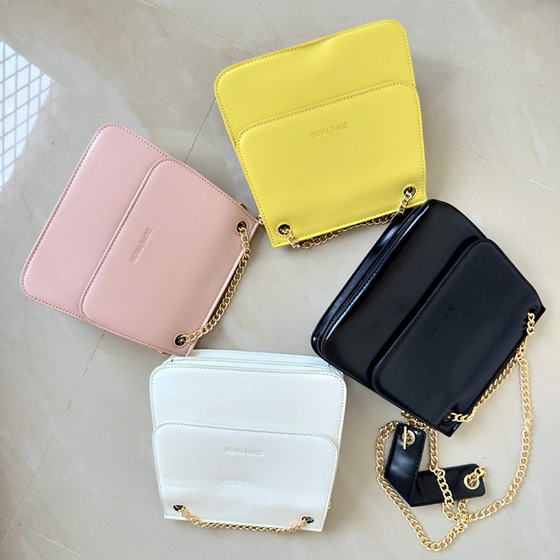 tas selempang wanita shoulder bag slingbag cewek kulit sentetis tali rantai import