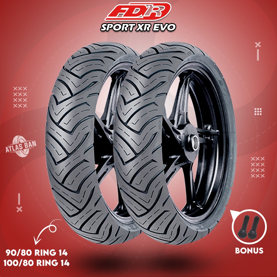 Sepasang Ban Tubles Motor Matic FDR SPORT XR EVO 90/80 - 100/80 Ring 14 Tubles