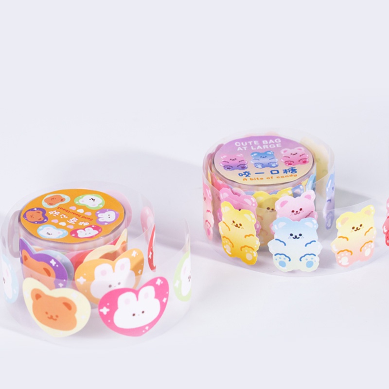 INS Cartoon Animal Series Sticker Tape Student Handbook Deco DIY Transparent Tape Sticker