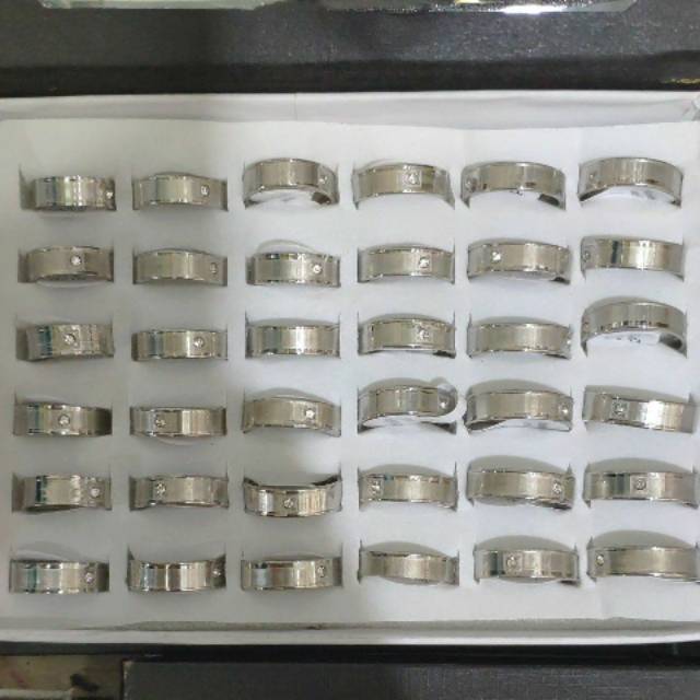 Cincin titanium permata isi 36pcs