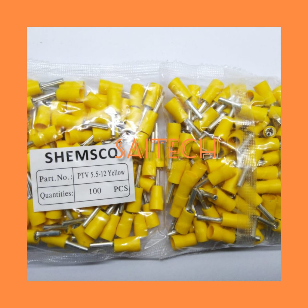 SKUN KABEL PIN TUSUK PTV 5.5-12 KUNING.