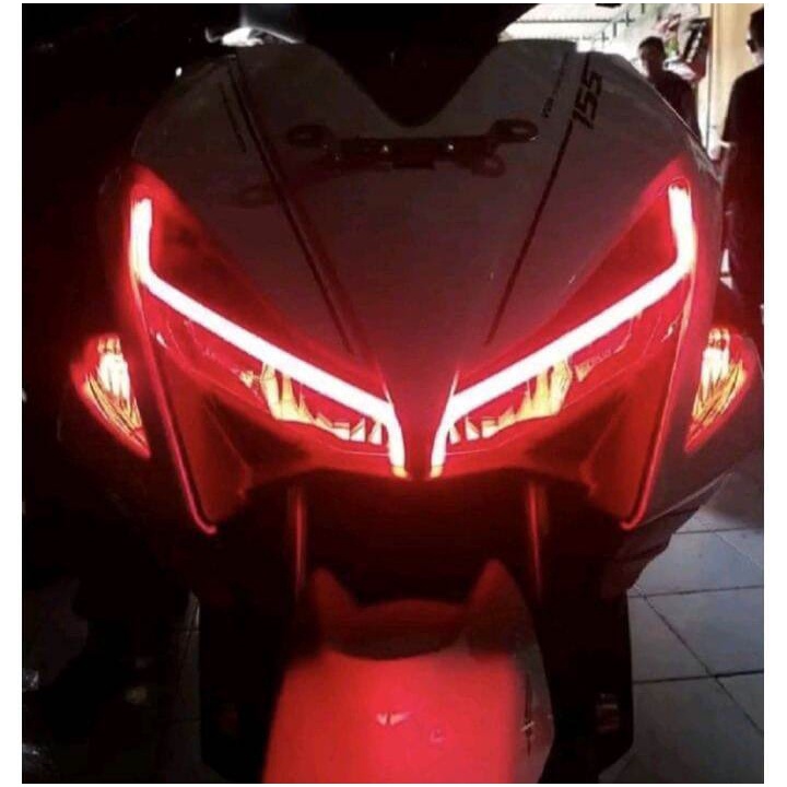 2 pcs lampu alis merah DRL FLEXIBEL untuk semua motor dan mobil