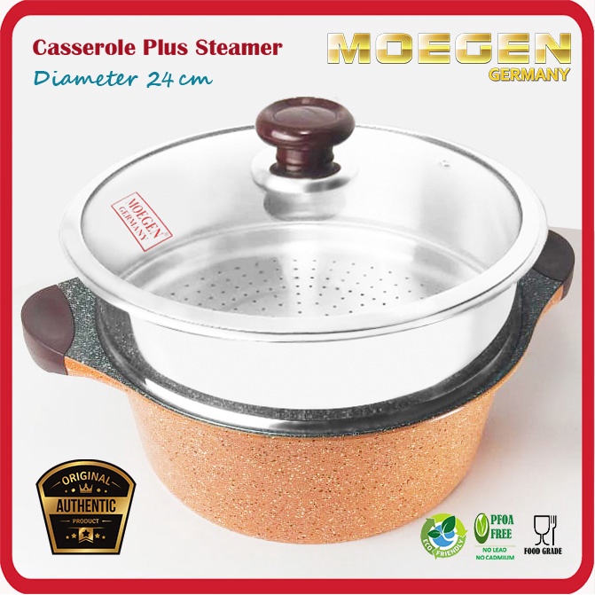 Moegen Germany Casserole 24cm Granite Plus Steamer / Kukusan