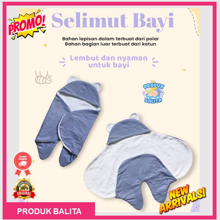 [BEST SELLER] Selimut Bedong Bayi Bulu Lembut Tebal Soft Blanket Usia 0-2 Tahun | Selimut Topi Bayi Perlengkapan Bayi Newborn | Kado Kelahiran