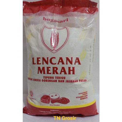 

Tepung Terigu Lencana Merah 1kg Bogasari