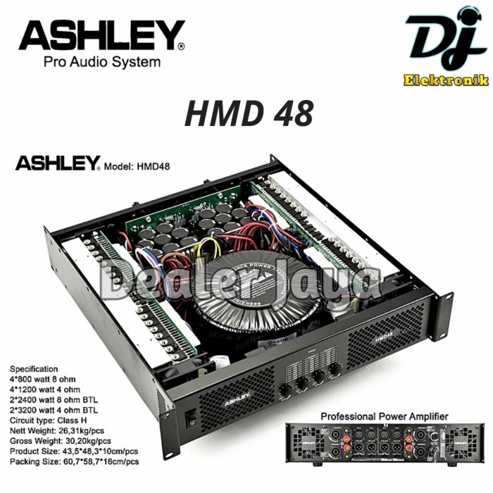 Power Amplifier Ashley HMD 48 / HMD48 - 4 channel