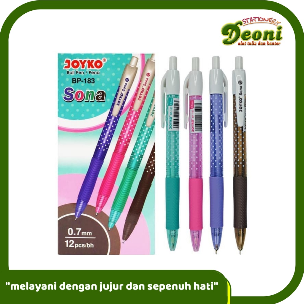

JOYKO BP-183 Sona Ball Pen Pulpen Pena 0.7 mm- Hitam ( 1 BOX, 12 PCS)