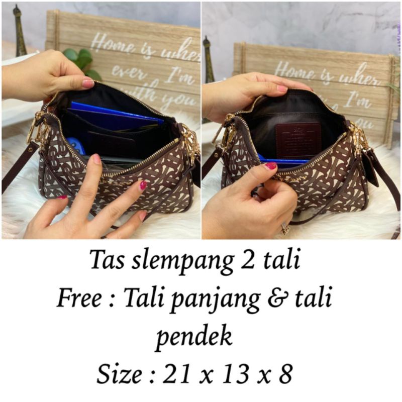 Tas Slempang 2 Tali Bahan WP dan Emboss