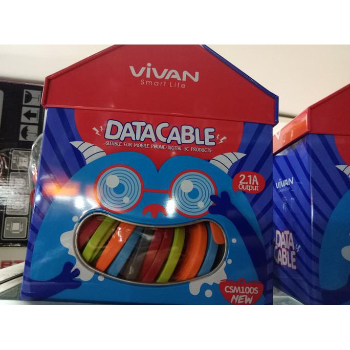 (((SIAP COD))) VIVAN kabel data / charge CSM100 1m MICRO USB " 1 toples isi 30 pcs " TERUJI Kode