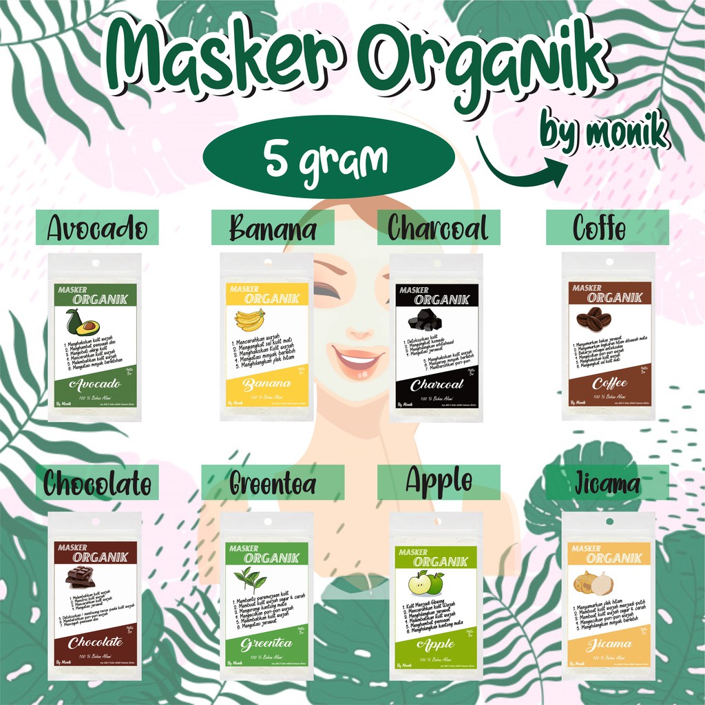 MASKER ORGANIK 5 GR MASKER 5 GRAM BY MONIK