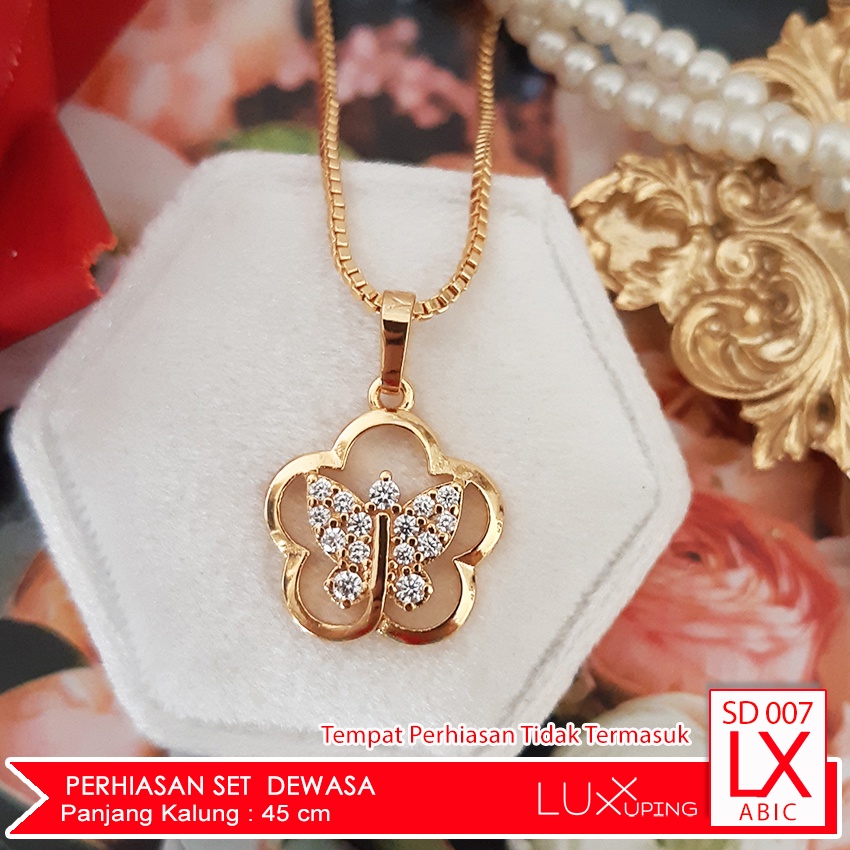 SD 007 Perhiasan Xuping Set Kalung Liontin dan Anting Tusuk Tanpa Display Perhiasan Luxx Xuping