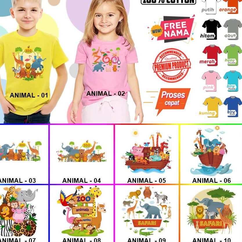 STAR BRANDS Baju Kaos ANAK DAN DEWASA ZOO JUNGLE SAFARI LION ANIMAL COUPLE (FREE NAMA) ⚡⚡⚡