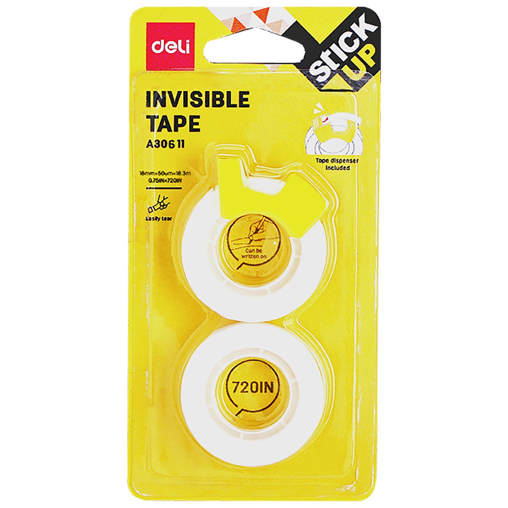 

Isolasi DELI Transparan Invisible Tape 18mm - EA30611 Deli