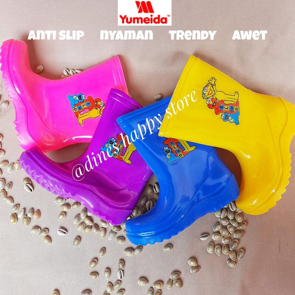 BISA COD Yumeida Sepatu Boot Karet Anak Perempuan Laki Air Hujan Anti Slip Boat Spatu Bot Karet Buts