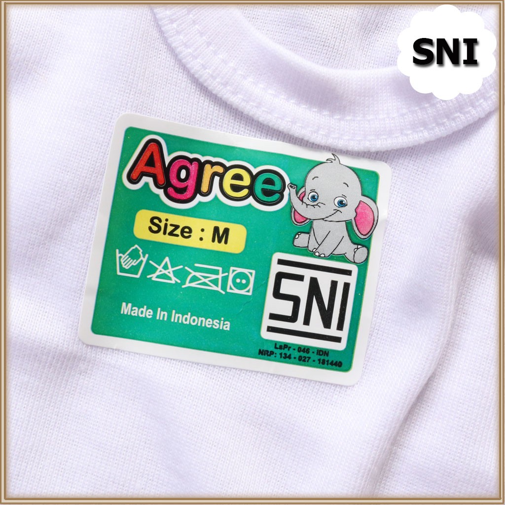 [ 6 pcs ] Singlet kaos dalem Anak AGREE ST 02 Putih / Pakaian Dalam Anak 1-9 th Dasar Putih | Gedabug