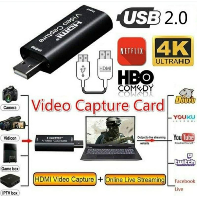 SKU-1196 HD VIDEO CAPTURE USB 2.0 4K 30 FPS MOBILE GAME LIFE RECORDING