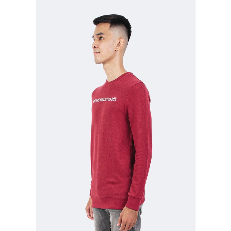 MANZONE Sweater Pria SLIM FIT Koch-Maroon