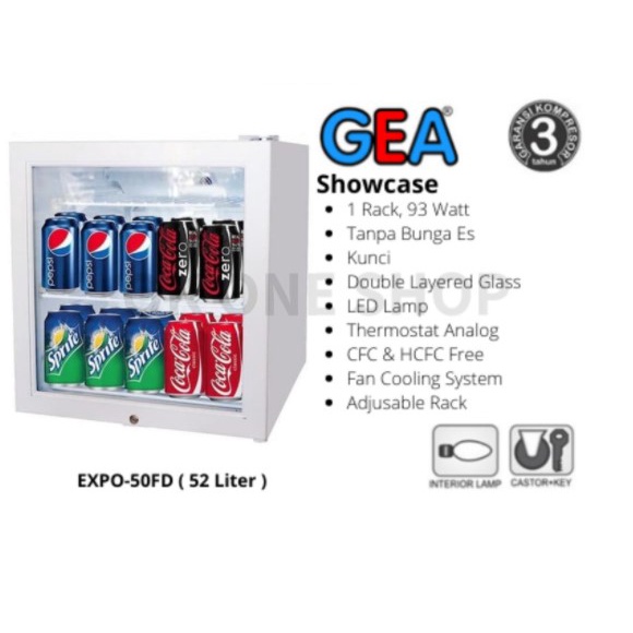 GEA Showcase Portable Mini Bar 52L EXPO-50FD Display Cooler EXPO 50FD