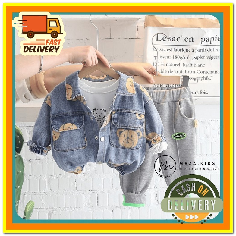 Baju Stelan Baby Buju Oneset Terbaru Setelan Laki2 Fashion Baby Kekinian Outer Casual Setelan Anak L