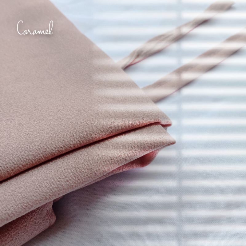 PASHMINA Hijab Diamond Tali (JAHIT TEPI) / Kerudung Pashmina Sabyan Diamond Italiano PART 1-TALI-CARAMEL