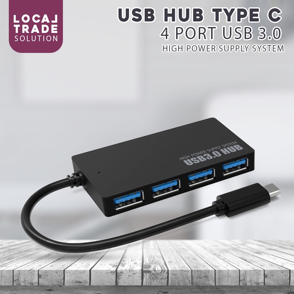 Adapter USB Hub Type C 4 Port High Speed Konektor OTG Type C 4 Lubang USB 3.0 Converter Type C to USB HUB 4port