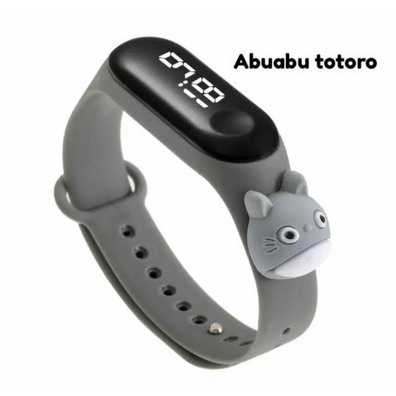 Jam tangan anak Elektronik LED display Tahan Air karakter motif kartun lucu  bahan rubber-Totoro