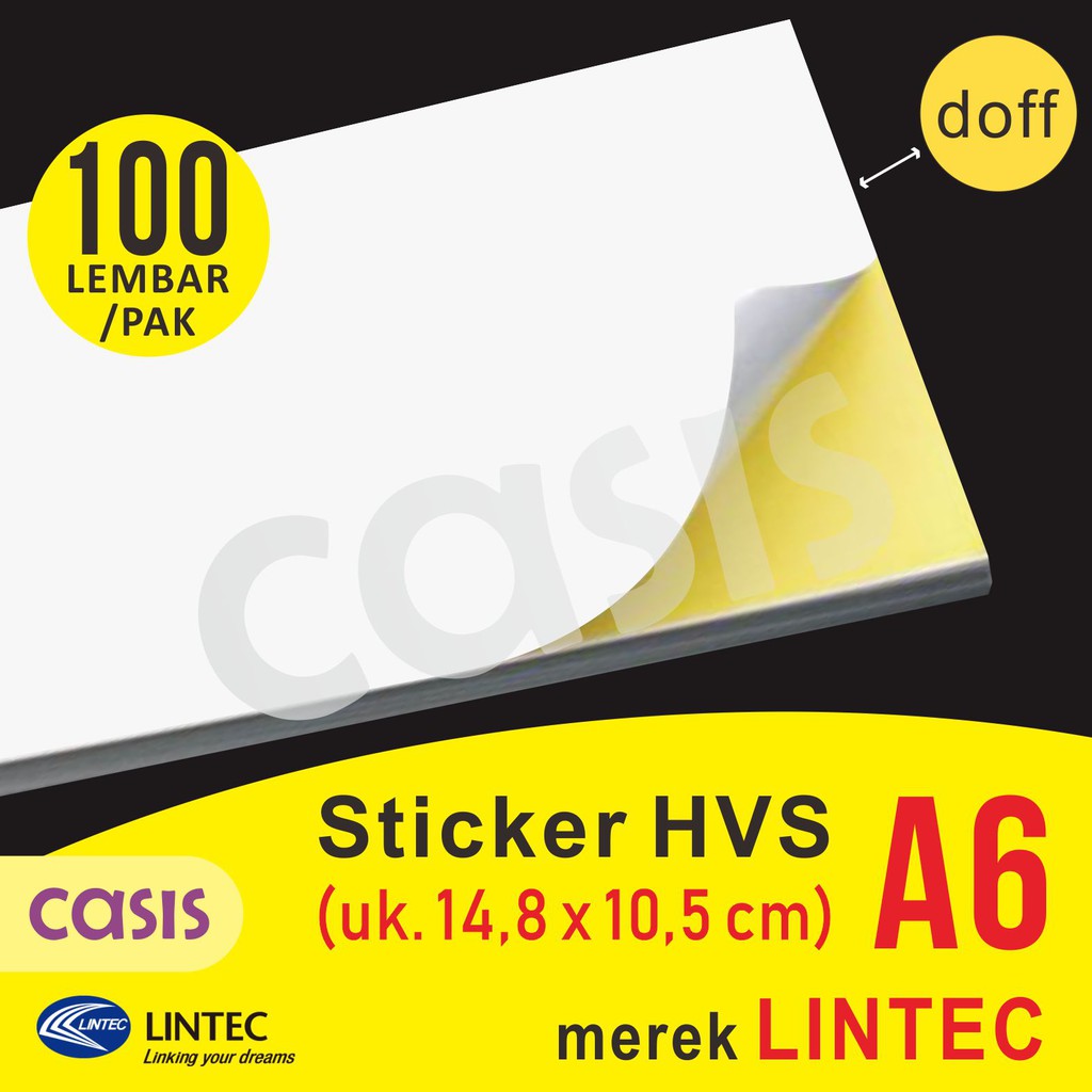 

kertas stiker hvs A6 isi 100 lbr - lintec - CASIS