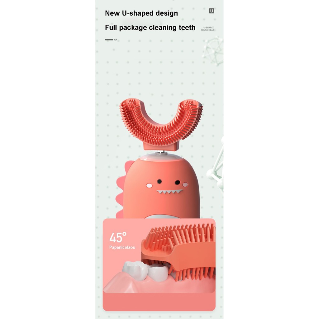 REMAX GH-05 - Smart U-Shaped Fitting Toothbrush for Children - SIkat Gigi Elektrik untuk Anak-Anak